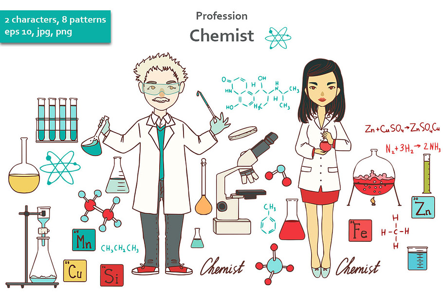 Profession. Chemist. in Illustrations - product preview 8