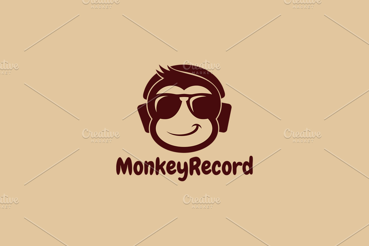 Monkey Record Logo Template in Logo Templates - product preview 8