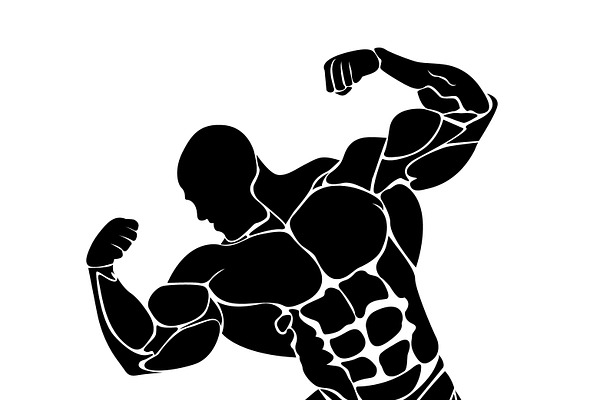 bodybuilding, powerlifting, vector