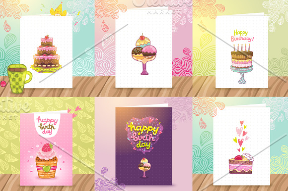 Happy Birthday cute sweets in Illustrations - product preview 1