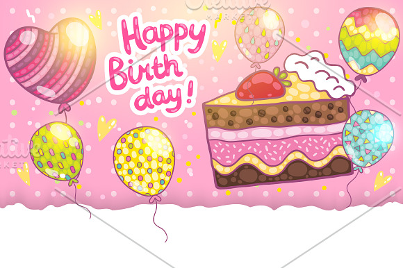 Happy Birthday cute sweets in Illustrations - product preview 2