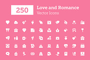 250 Love and Romance Vector Icons 