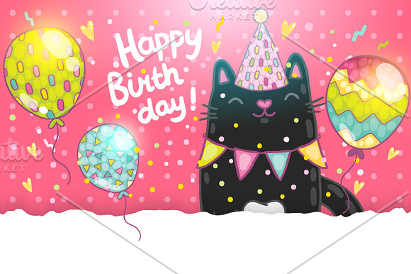 Happy Birthday. Cute animals in Illustrations - product preview 2
