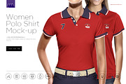 Women Polo Shirt 3/5 Buttons Mockup