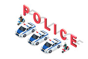 Isometric 3D Police Car