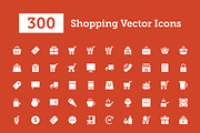 300 Shopping Vector Icons 