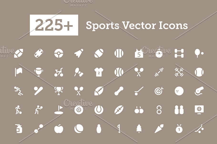 225+ Sports Vector Icons 