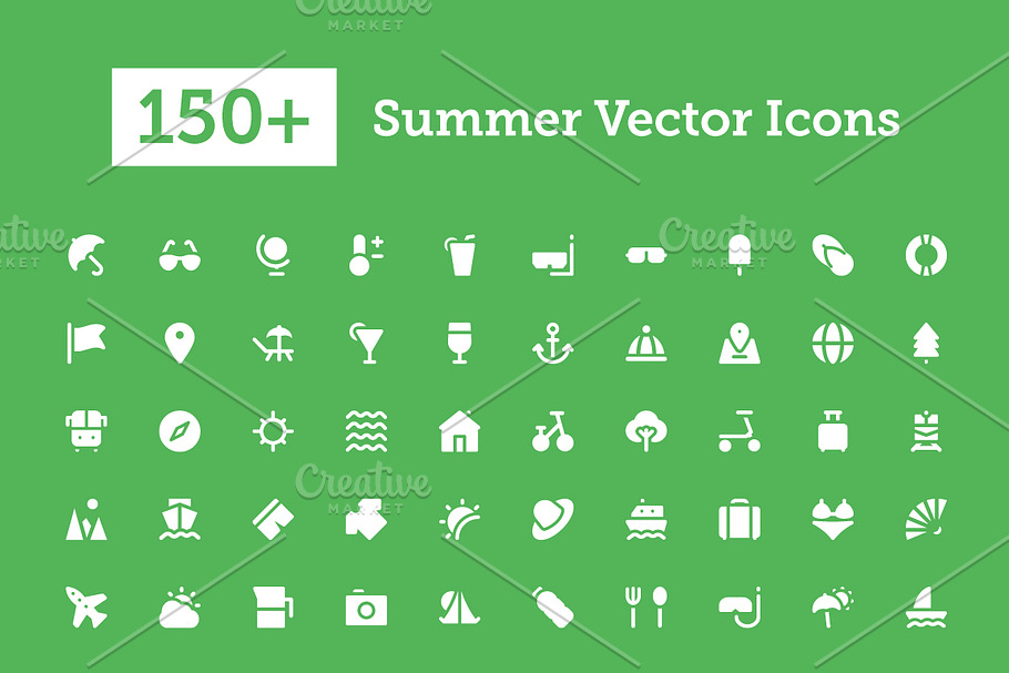 150+ Summer Vector Icons 