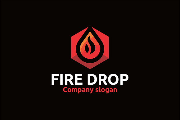 Fire Drop Logo in Logo Templates - product preview 1