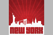 Poster with silhouette of  New York