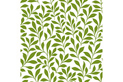 Green spring leaves seamless pattern