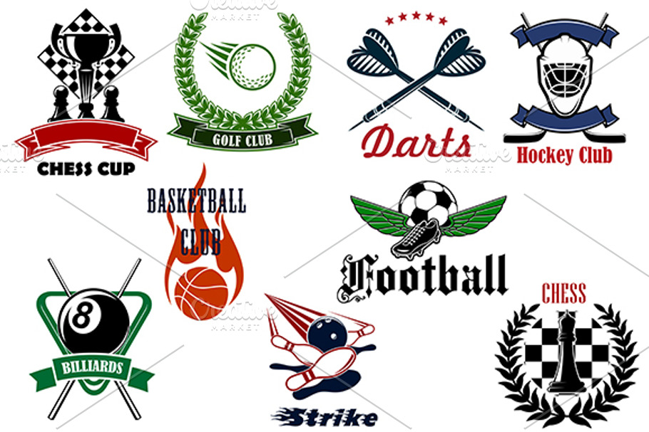 Heraldic elements and sporting items in Graphics - product preview 8