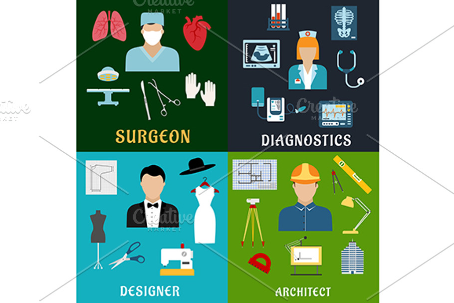 Surgeon tailor architect doctor in Graphics - product preview 8