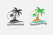 Vector palm tropical tree icon.