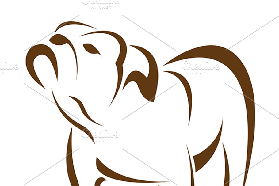 Vector image of an dog (bulldog) in Dog Icons - product preview 8