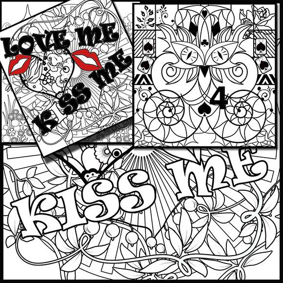 Coloring pages for kids and adults. in Illustrations - product preview 6