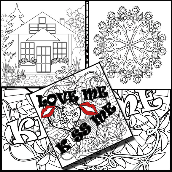 Coloring pages for kids and adults. in Illustrations - product preview 7