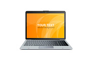  Laptop Isolated and Text.Vector