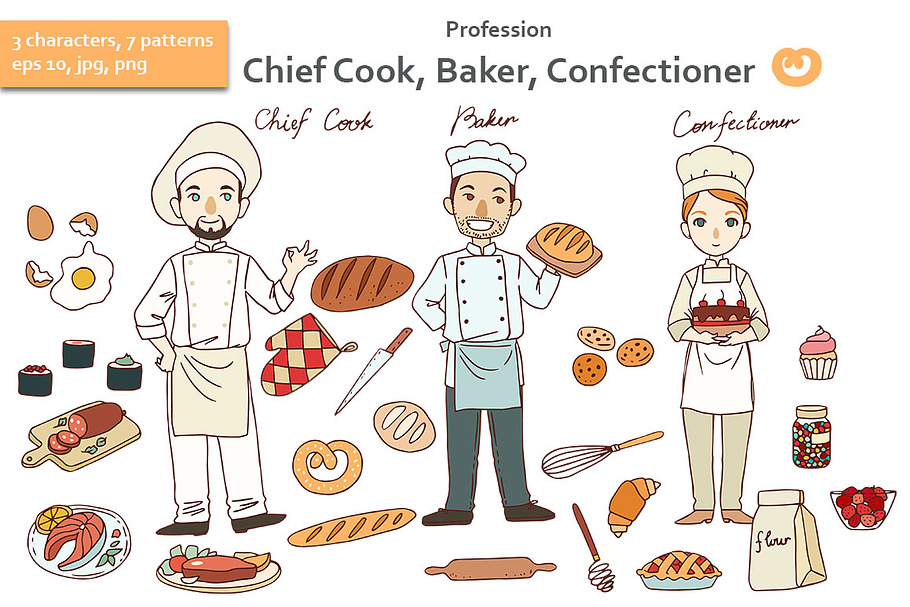 Profession. Chief Cook. in Illustrations - product preview 8