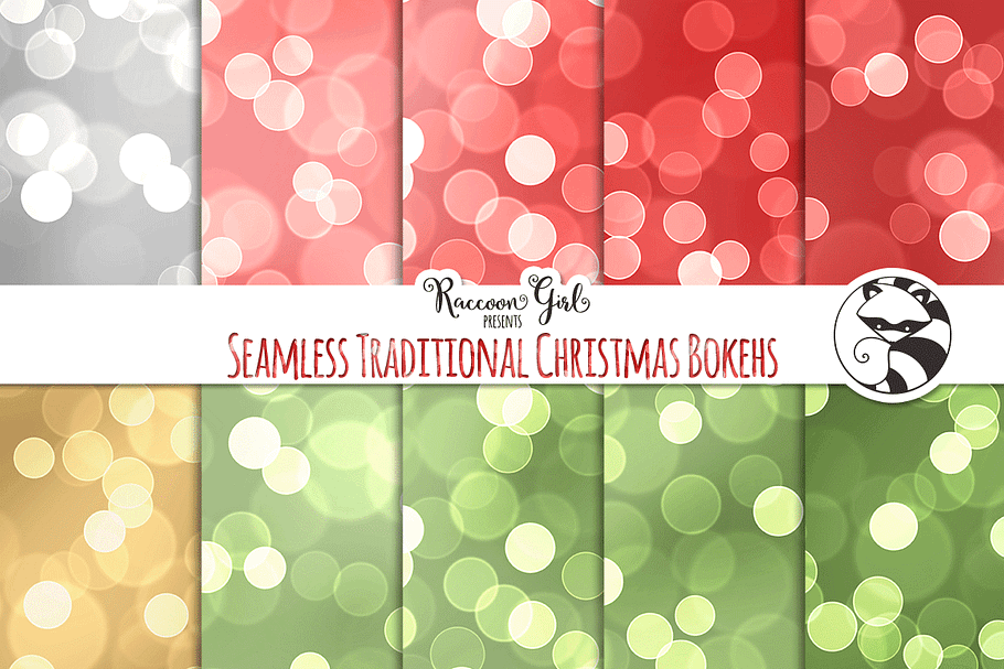 Seamless Traditional ChristmasBokehs
