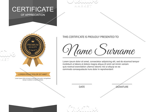 Vector certificate template 10 in 1  in Illustrations - product preview 1