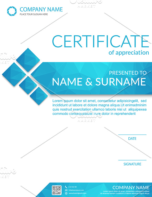 Vector certificate template 10 in 1  in Illustrations - product preview 6