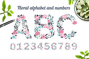 Floral alphabet and numbers