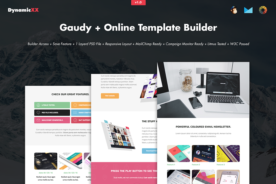 Gaudy + Online Template Builder