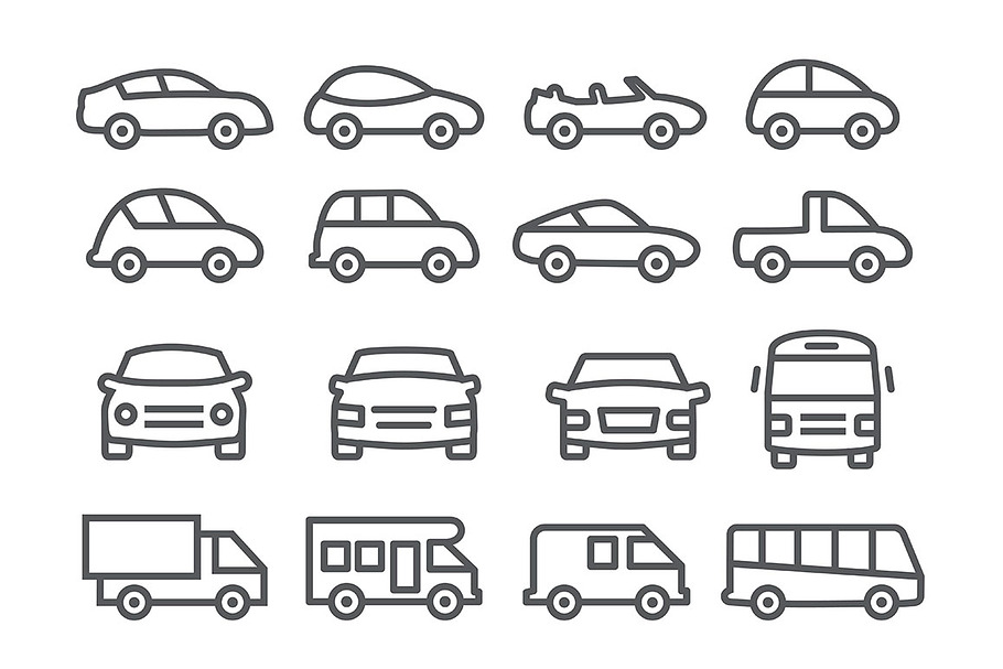 Car line icons in Car Icons - product preview 8