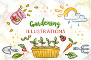 Gardening Illustrations Set