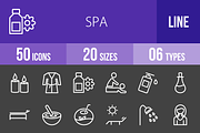 50 Spa Line Inverted Icons