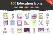 100 Education & School Icons 