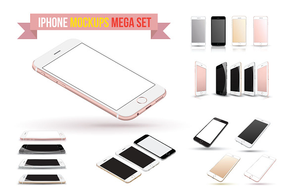 iPhone 6s Vector Mockups Set in Mobile & Web Mockups - product preview 15