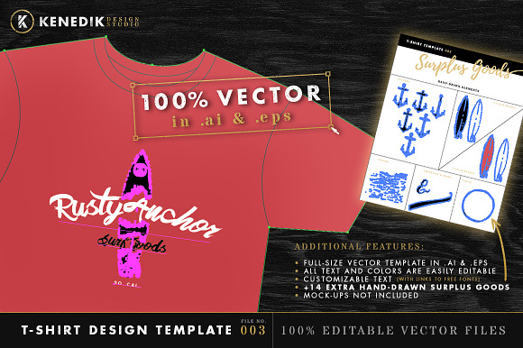 T-Shirt Design Template 003 in Objects - product preview 1