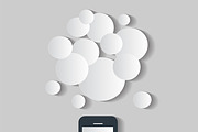 Smartphone icon with balloons