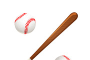 Baseball bat and balls