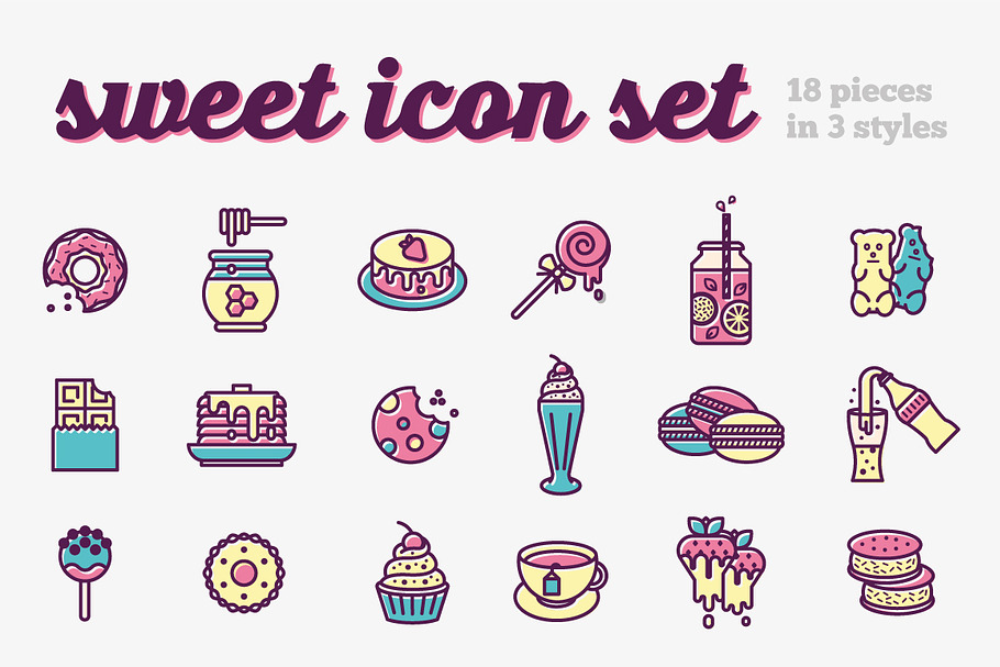 Sweet icon set in Icons - product preview 8