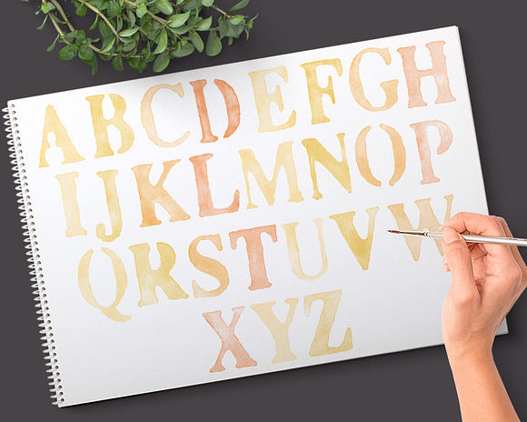 Watercolor Letters Alphabet Graphics in Objects - product preview 1
