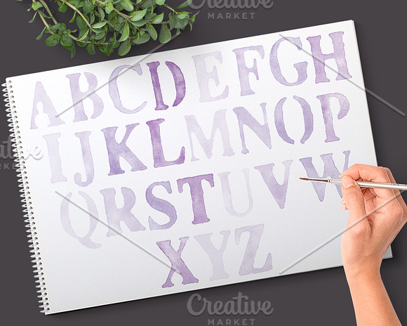 Watercolour Painted Alphabet Clipart in Objects - product preview 1