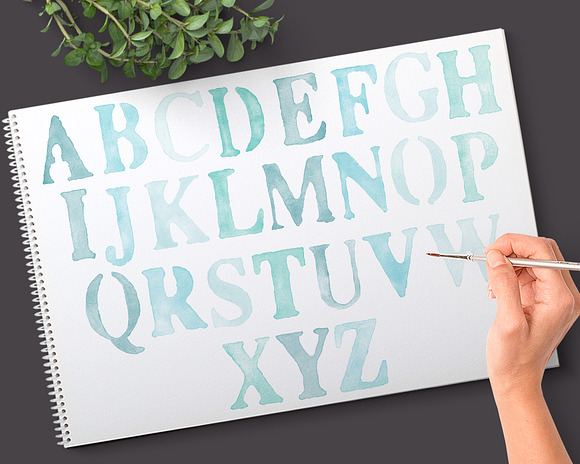Photoshop Brushes Painted Alphabet in Photoshop Brushes - product preview 1