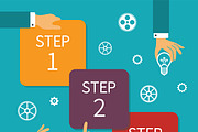 Three steps infographic