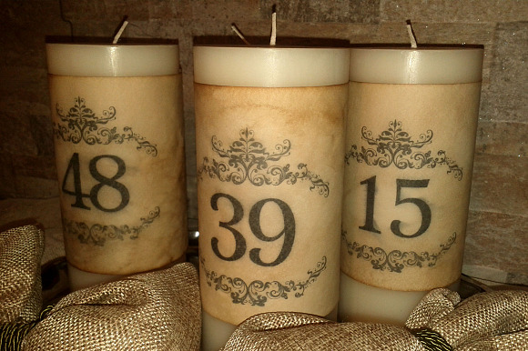 Vintage Wedding Candle Numbers in Templates - product preview 2