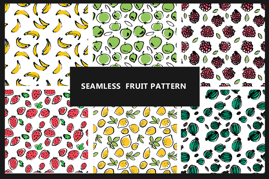 6 Seamless fruit pattern  in Patterns - product preview 8