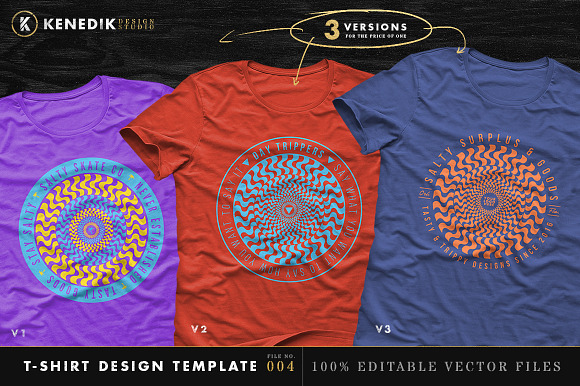 T-Shirt Design Template 004 in Objects - product preview 1