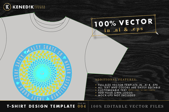 T-Shirt Design Template 004 in Objects - product preview 3