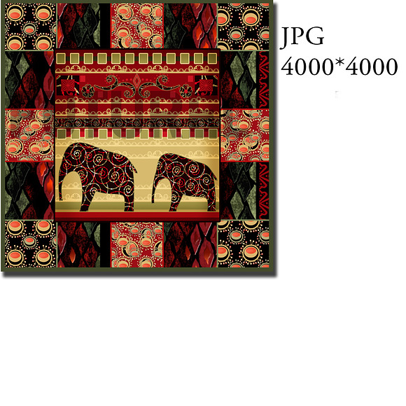 40% OFF SALE African elephants print in Patterns - product preview 5