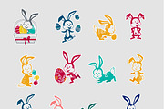 Easter Rabbit Icon Set