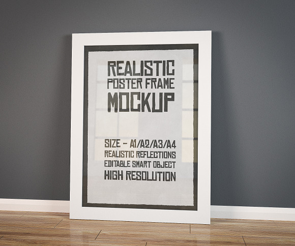 Realistic Poster Frame Mockup in Print Mockups - product preview 3