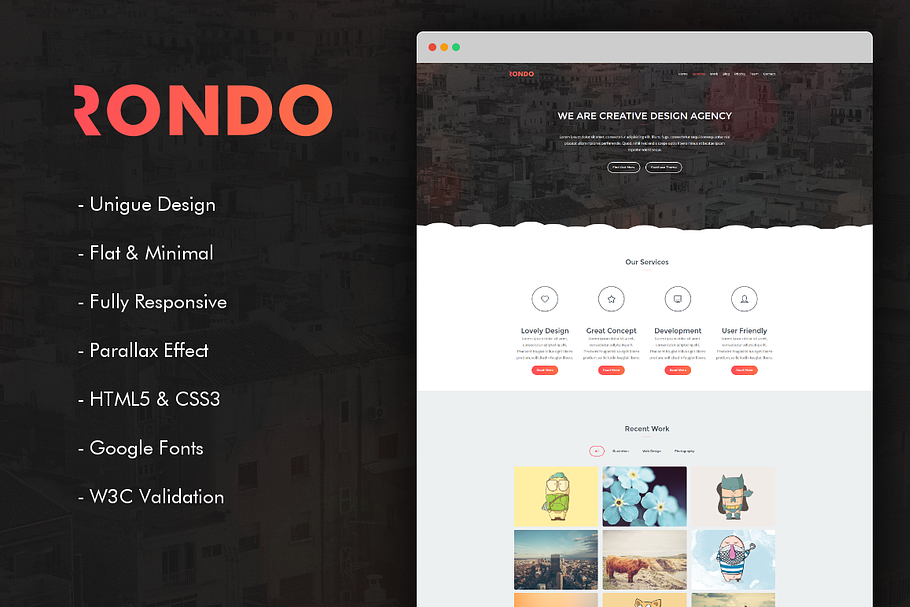 Rondo - Responsive One Page Template in HTML/CSS Themes - product preview 8