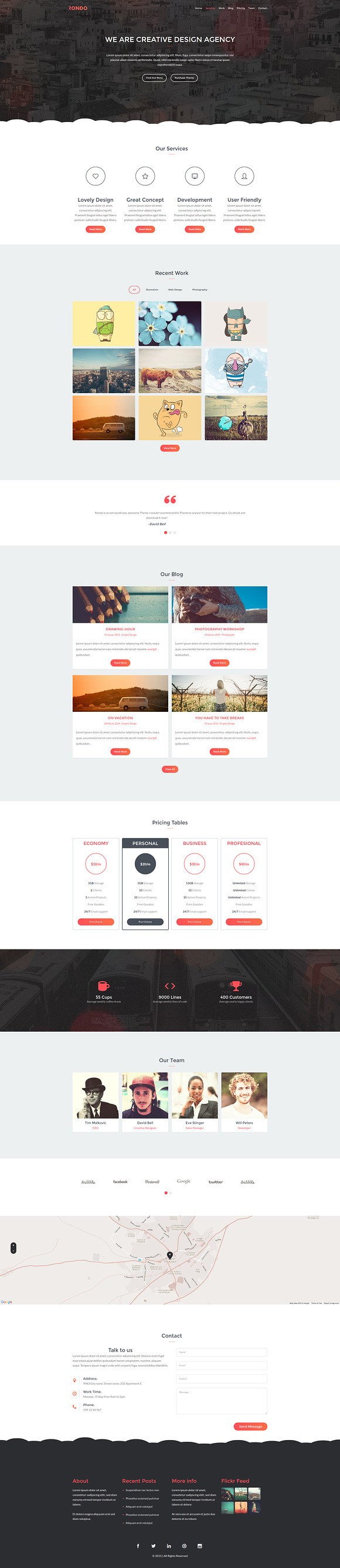 Rondo - Responsive One Page Template in HTML/CSS Themes - product preview 1
